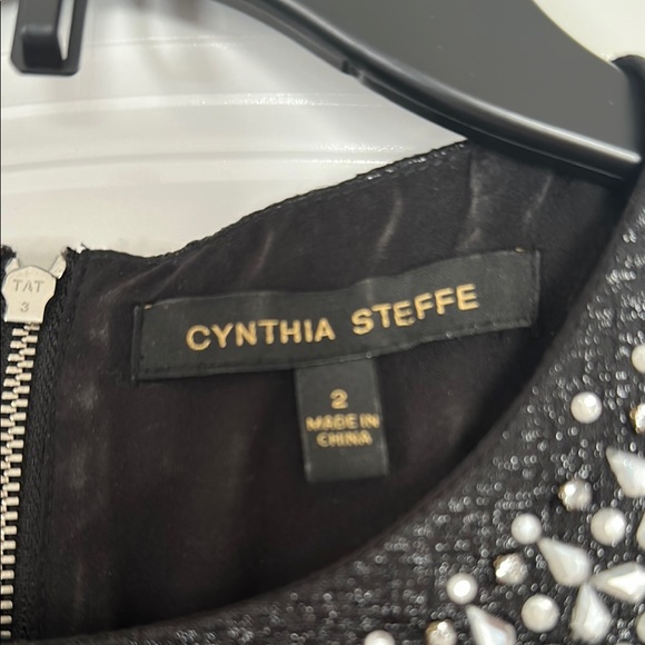 Cynthia Steffe Black Sheath Dress with Embellished Bib Collar - Picture 2 of 7